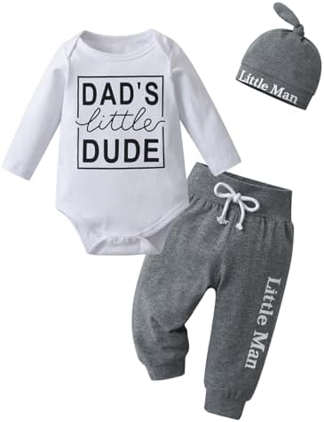 KuKitty Newborn Essentials Set for Baby Boy Romper Pants and Hat