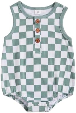 Casual Checkered Romper for Baby