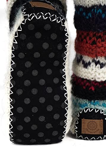 Hand-Knit Tibetan Socks with Soft Fleece Liner for Warm Comfort