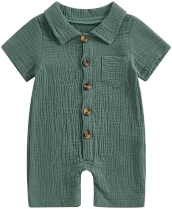 Premium Cotton Infants Boys Summer Romper - Soft Comfortable Durable