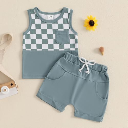 Comfort Style Checkered Summer Set for Baby Boys