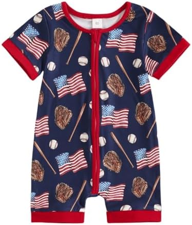 American Flag Newborn Romper for Boys and Girls