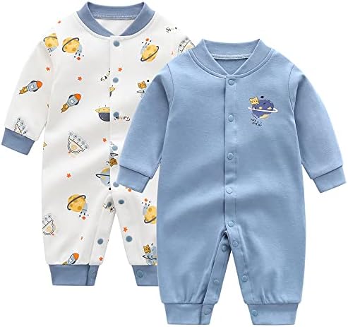 2-Pack Cotton Rompers for Newborn Boys