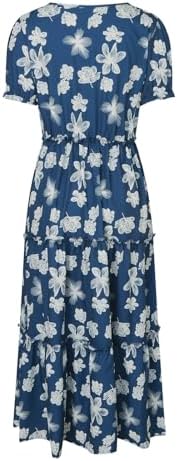 Sfascumop Floral Dress For Women Ruffle Maxi