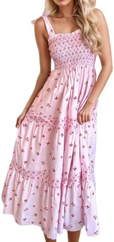 Sfascumop Boho Beach Dress 2025 Casual Maxi Dress for Women