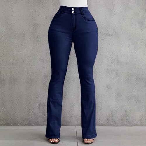 Ripped Wide Leg Jeans for Women Stretchy Trendy Trouser