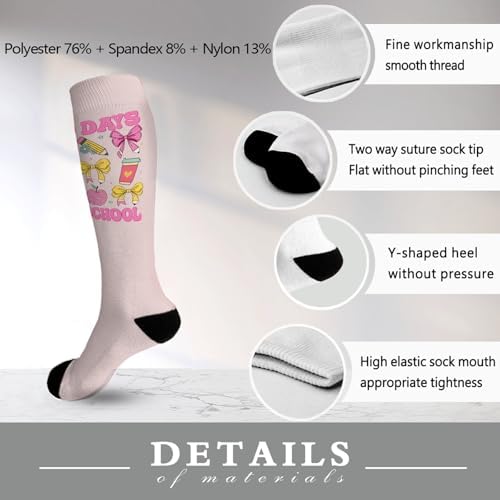 100 Days Of School Coquettes Bow Socks