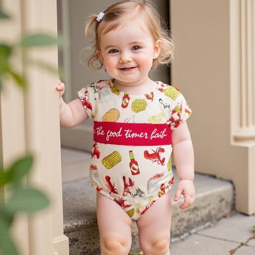 KMBANGI Crawfish Fiesta Romper Set for Babies 0-18months