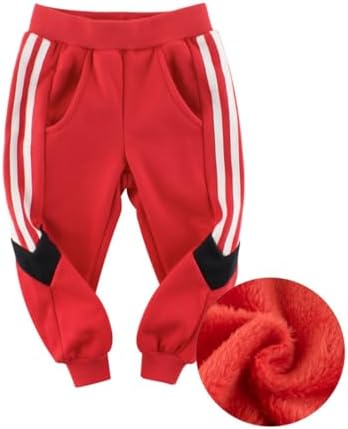 TinyGlam Toddler Baby Boys Fleece-Lined Jogger Pants Elastic Waistband