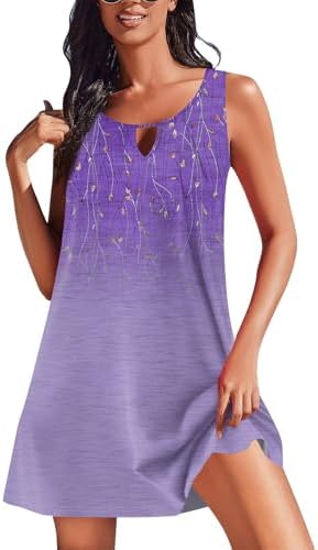 Stylish Plus-Size U-Neck Casual Summer Dress for Women