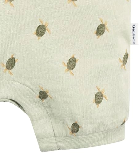 Gerber Baby Boys Cotton Polo Romper with Turtle Print
