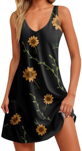 Sunflowers Boho V-Neck Sun Dress