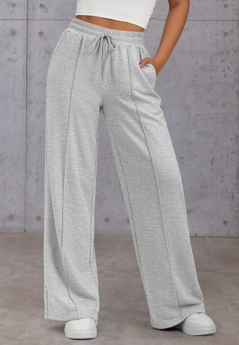 Fashionable and comfy wide-leg sweatpants for women by athmilen