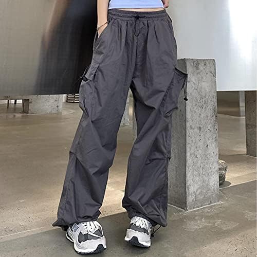 Womens Cargo Pants with High-Waisted Baggy Fit