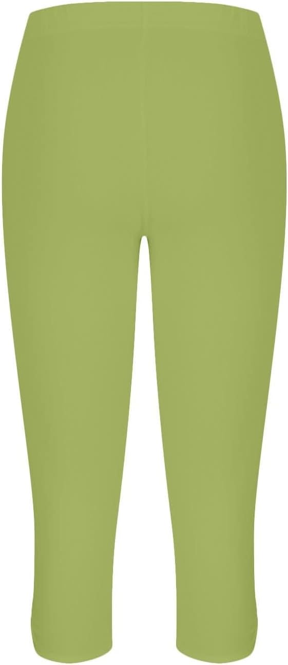 HIGH WAIST STRETCH Fabric Compression Casual Workout Capri Leggings