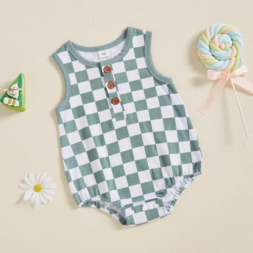 Casual Checkered Romper for Baby