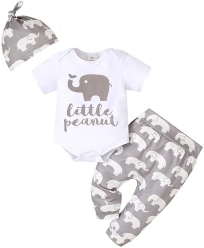 Cute Newborn Baby Boys Romper Set with Hat