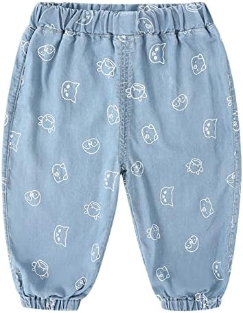 FallSpring 2024 Toddler Boy Jeans Cute Cartoon Animal Print Denim Sweatpants toddlers boys