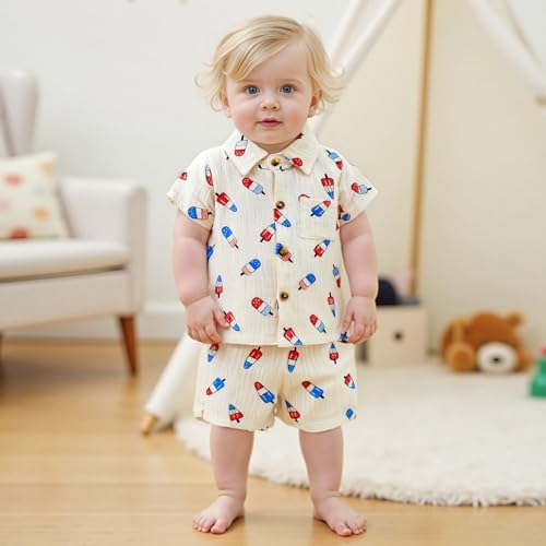4th of July Baby Boy Popsicle Print Outfit