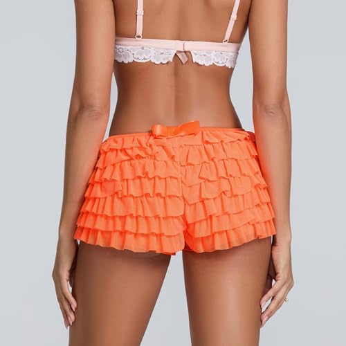 Flattering Ruffle Layered Shorts Women Y2K Lolita Style Soft Comfortable