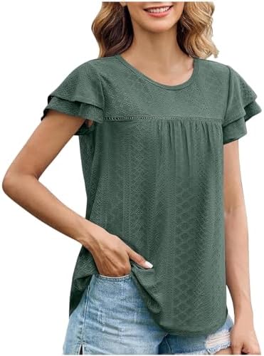 Womens Summer Lace-Short Sleeve Shirts for 2025