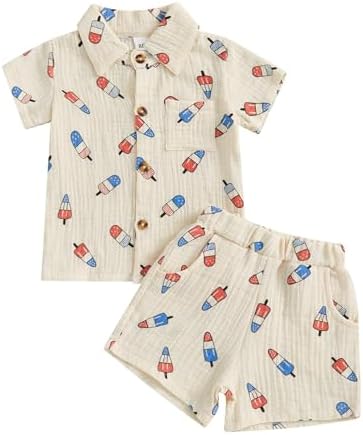 4th of July Baby Boy Popsicle Print Outfit