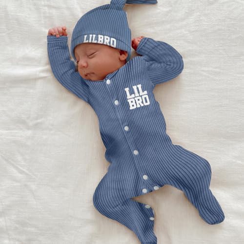 ZOELNIC Baby Romper 3-in-1 Letter Print Romper Hat Bibs