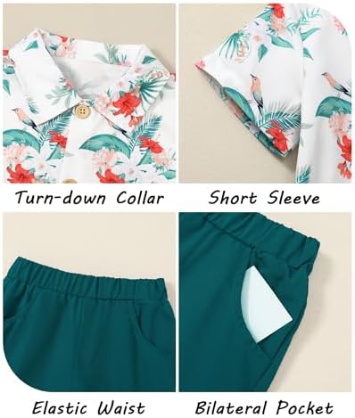 Flamingo Hawaiian Toddler Set - Cool Beachwear for Boys