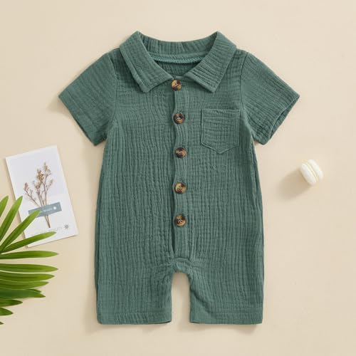 Premium Cotton Infants Boys Summer Romper - Soft Comfortable Durable