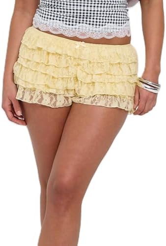 Foidiccx Y2K Ruffle Lace Bloomer Shorts