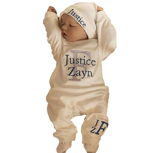Personalized Newborn Romper Set with Name Embroidery