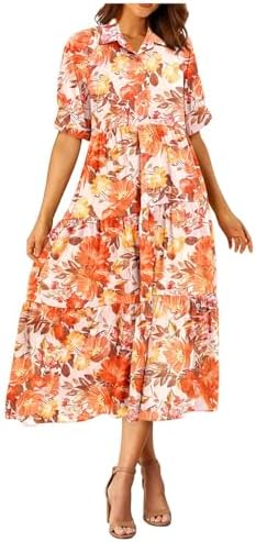 Ruffle Long Floral Dresses for Women 2025 Spring Summer Wedding Dress