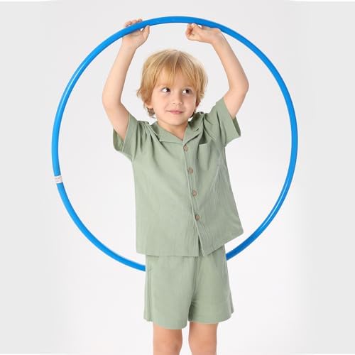 XMWealthy Toddler Boys Summer Outfit Set - Button-Down Shirts Cotton Pants