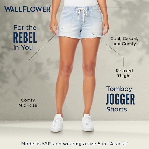WallFlower Womens Denim Jogger Shorts