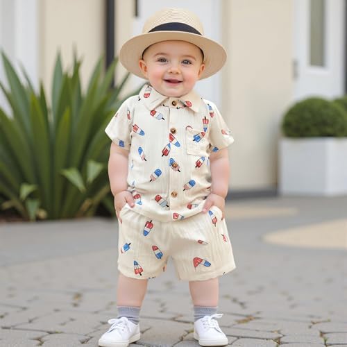 4th of July Baby Boy Popsicle Print Outfit