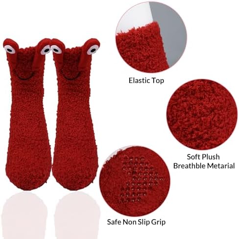 Cute Warm Fuzzy Socks with Grips for Girls