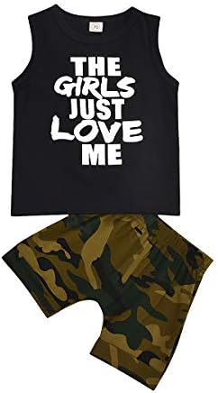 Camouflage Tank Shorts Set for Baby Boys