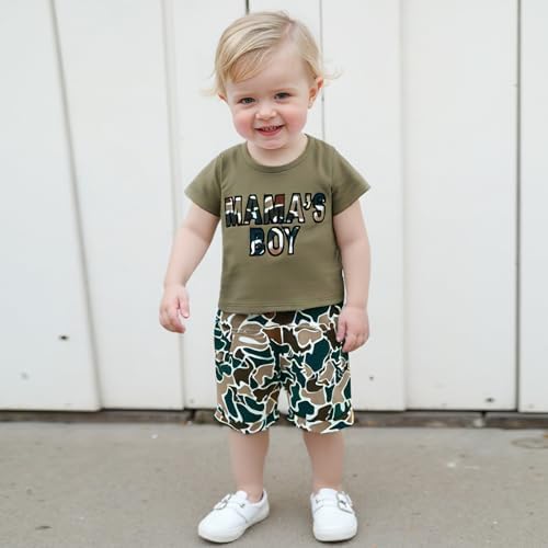 Toddler Camouflage T-Shirt Shorts Set for Boys