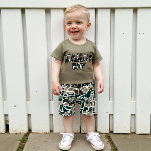 Toddler Camouflage T-Shirt Shorts Set for Boys