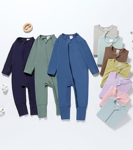 2-Pack Footless LongShort Sleeve Baby Romper with Zipper