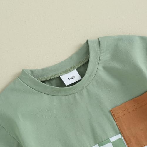 Trendy Checkerboard Summer Set Soft Breathable Elastic Waistband for Baby Boys