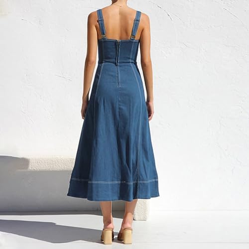 Sexy Bodycon Denim Dress for Women 2025 White