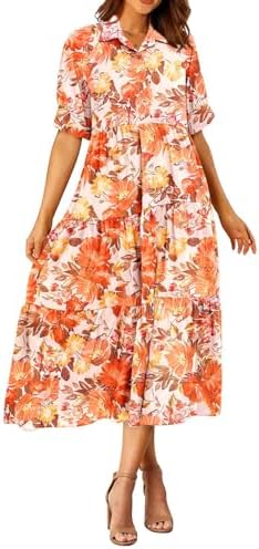 Ruffle Long Floral Dresses for Women 2025 Spring Summer Wedding Dress