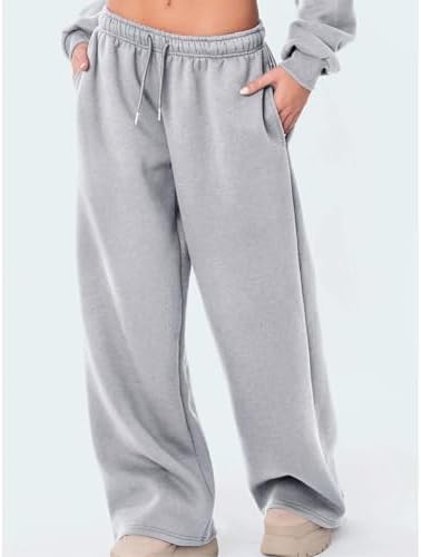 AIWPSTOIN Womens Wide Leg Elastic High Waist Sweatpants