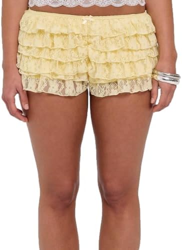 Foidiccx Y2K Ruffle Lace Bloomer Shorts