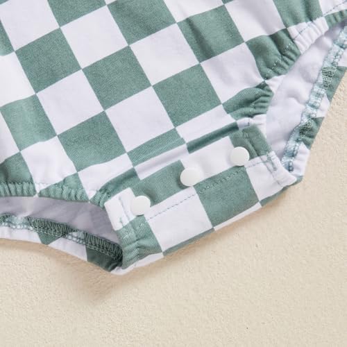 Casual Checkered Romper for Baby