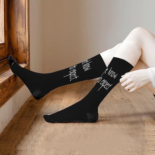 Funny High-Waisted Cotton Socks for Women Machine Washable