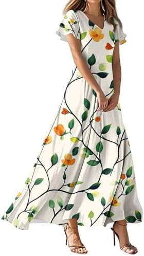 Stylish Printed V-Neck Summer Tunic Dress
