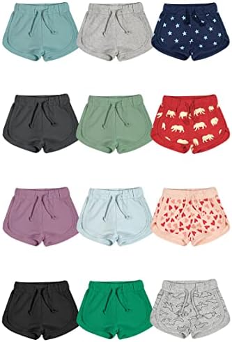 Teach Leanbh 3 Pack Athletic Shorts for Toddler Boys Girls