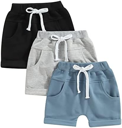 Yoawdats 3-Pack Baby Boys Jogger Shorts 1